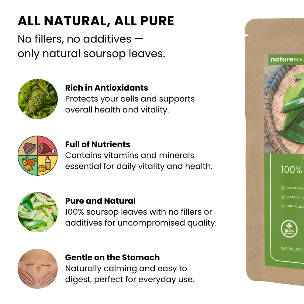 Buy 1 Get 1 FREE - 100% Pure Organic Soursop Leaf tea