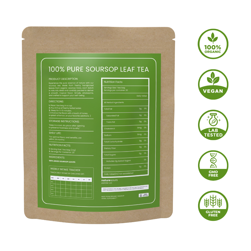Buy 1 Get 1 FREE - 100% Pure Organic Soursop Leaf tea